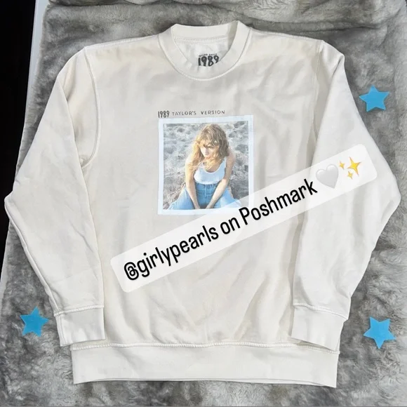 Taylor Swift 1989 Beige Crewneck (Taylor’s Version) Offical Merch NEW